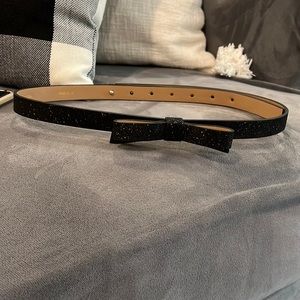Kate spade glitter bow belt black new